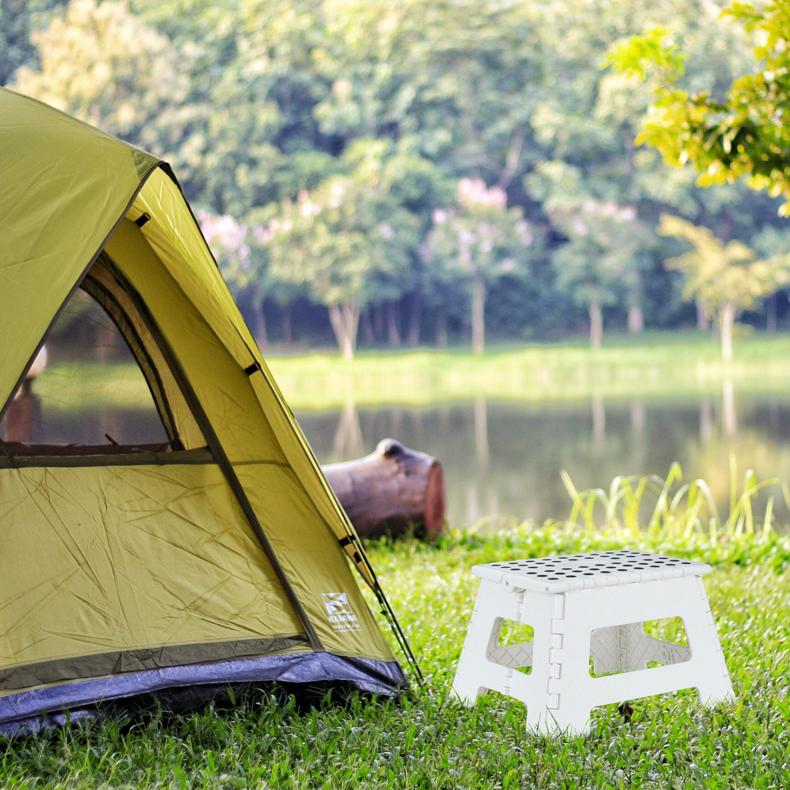 relaxdays Sitzhocker Klapphocker faltbar M, Weiß günstig online kaufen