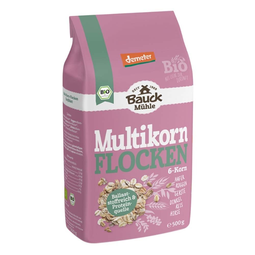 Bauck Mühle Mehl Flocken - 6-Korn ohne Weizen 500g