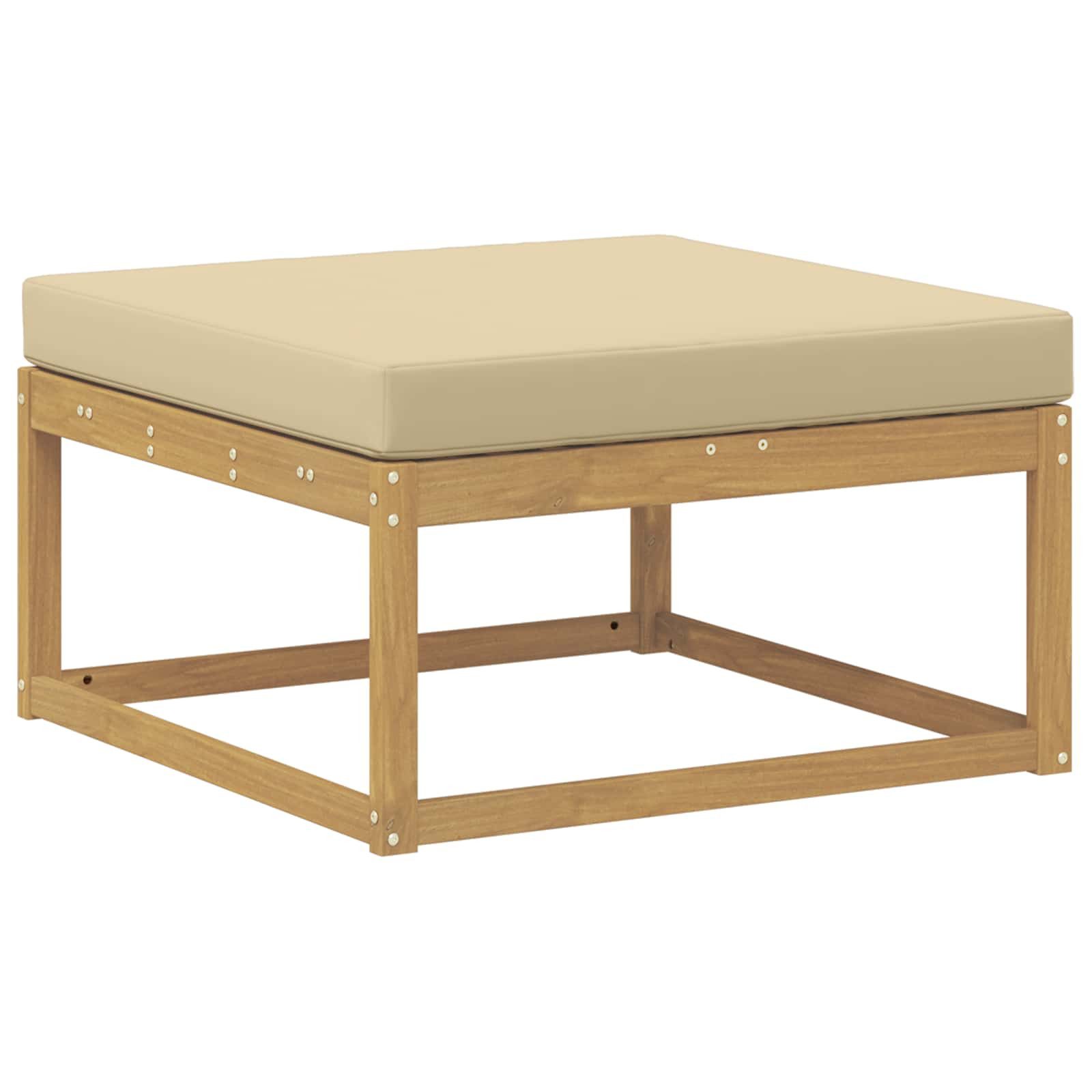 vidaXL Sofaelement Outdoor-Fußhocker Polyester Weiß (1 St)