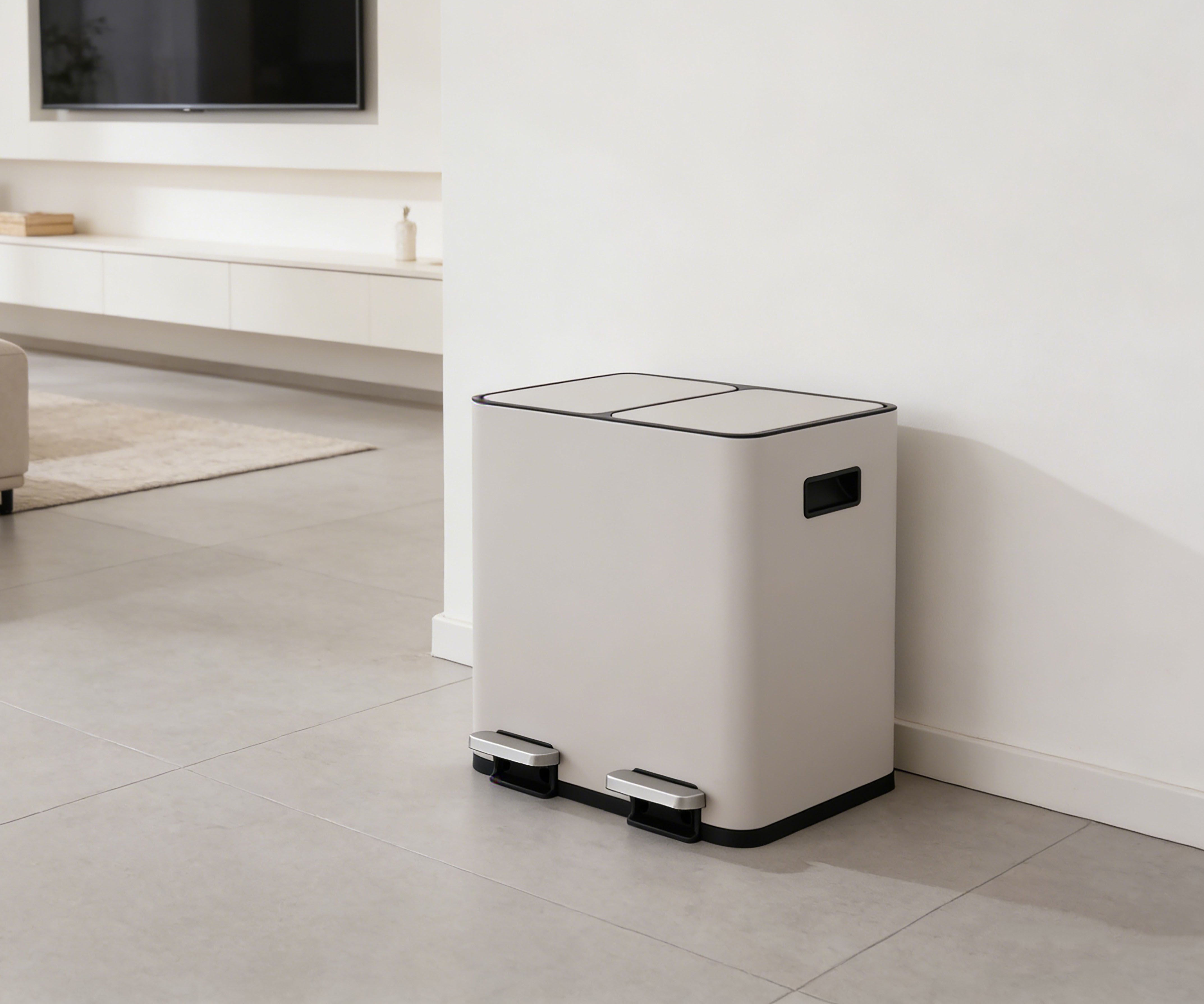 OTTO home Mülleimer Garrin, Soft Close, m. 2 Fächern, Fassungsvermögen 2x15 L bzw. 2x30 L, Mülltrennsystem mit 2 separaten Innenbehältern und Fußtrittpedalen