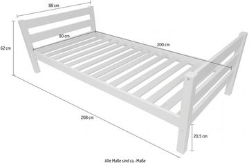 Home affaire Einzelbett "MIKE", Jugendbett, Kinderbett, zertifiziertes Massivholz, mit Liegefläche 80x200 cm