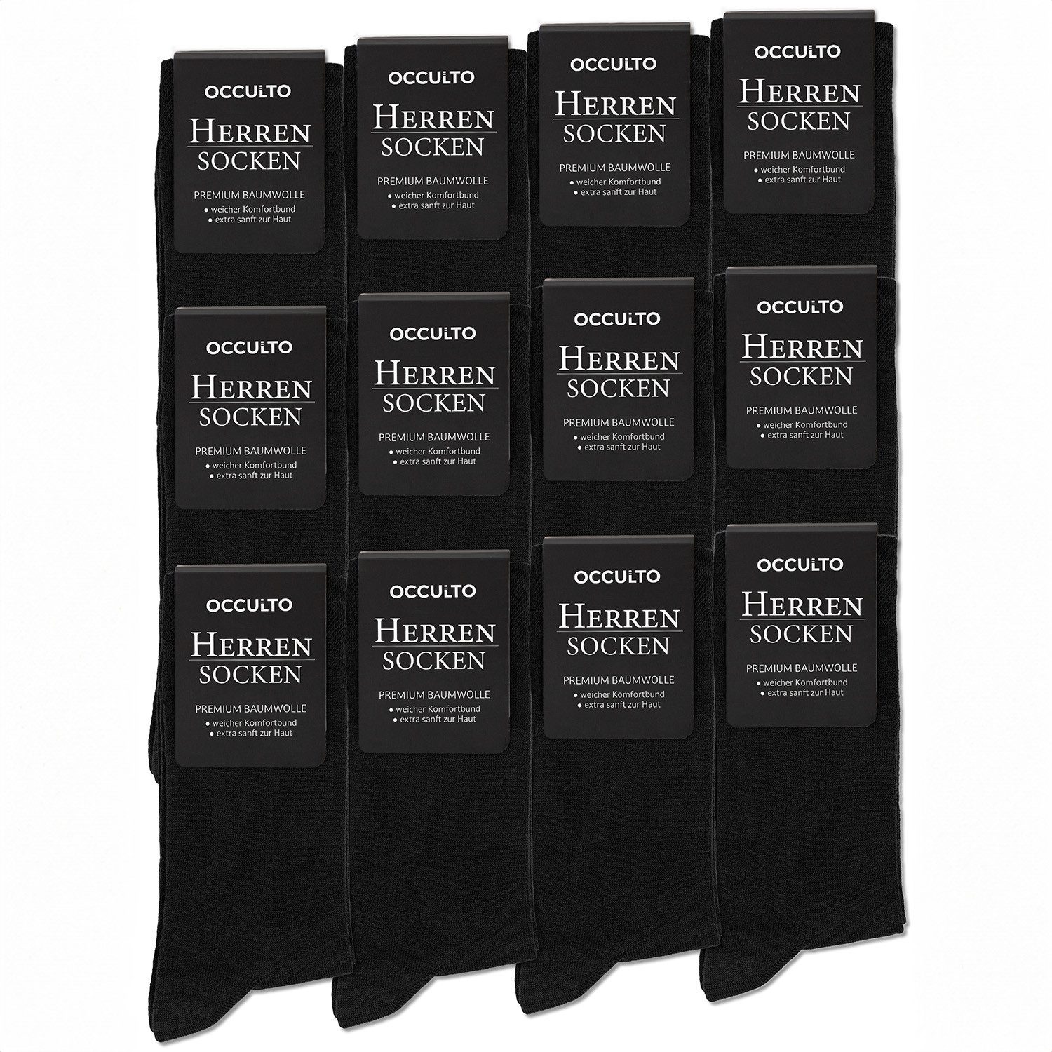 OCCULTO Businesssocken Herren Socken 12er Pack (Modell: Jordan) (12-Paar)