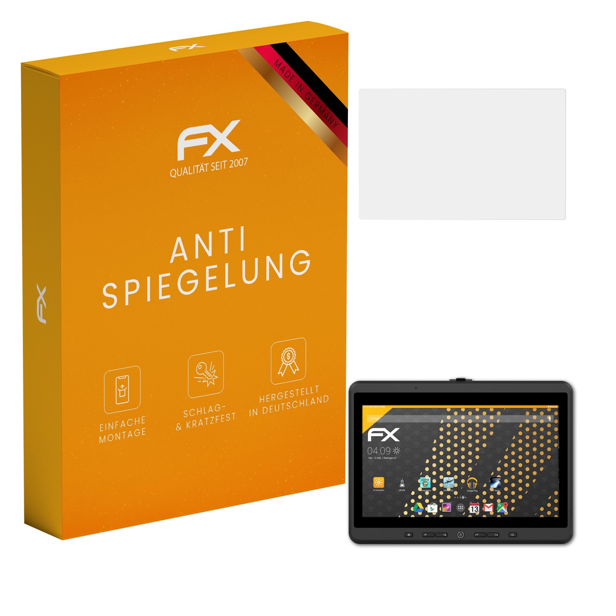 atFoliX Schutzfolie für RuggOn Chaser, (2 Folien), Entspiegelnd und stoßdämpfend
