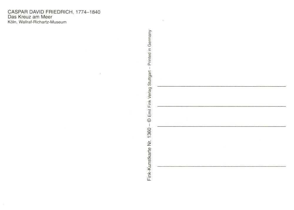 Thumbnail - Postkarte Kunstkarte Caspar David Friedrich "Das Kreuz am Meer"