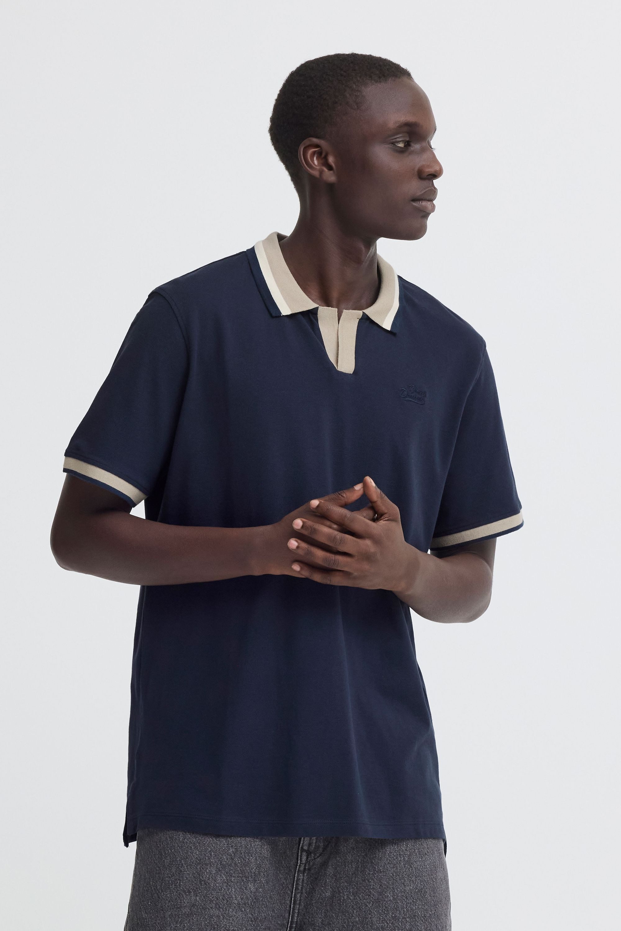 Blend Poloshirt BHEvo (1-tlg) Kurzärmliges Poloshirt mit kontrastfarbener Kante