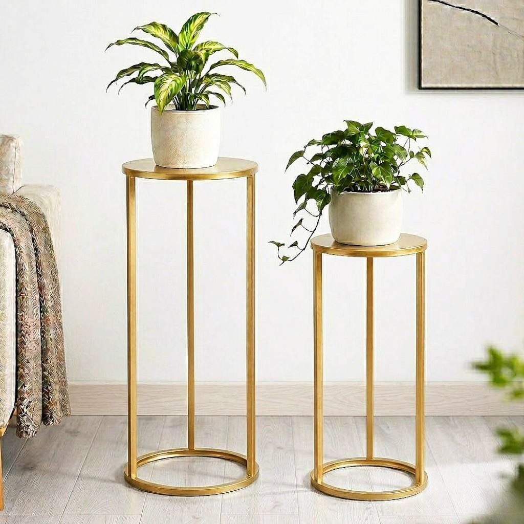 DanDiBo Blumenhocker Metall Gold Rund Blumenständer 96510 2er Set, 2er Set