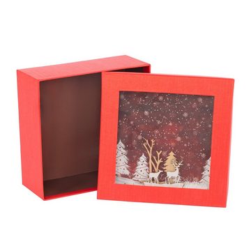 Idena Geschenkbox Idena Geschenkbox 3D rot Weihnachten 21cm FSC-Mix
