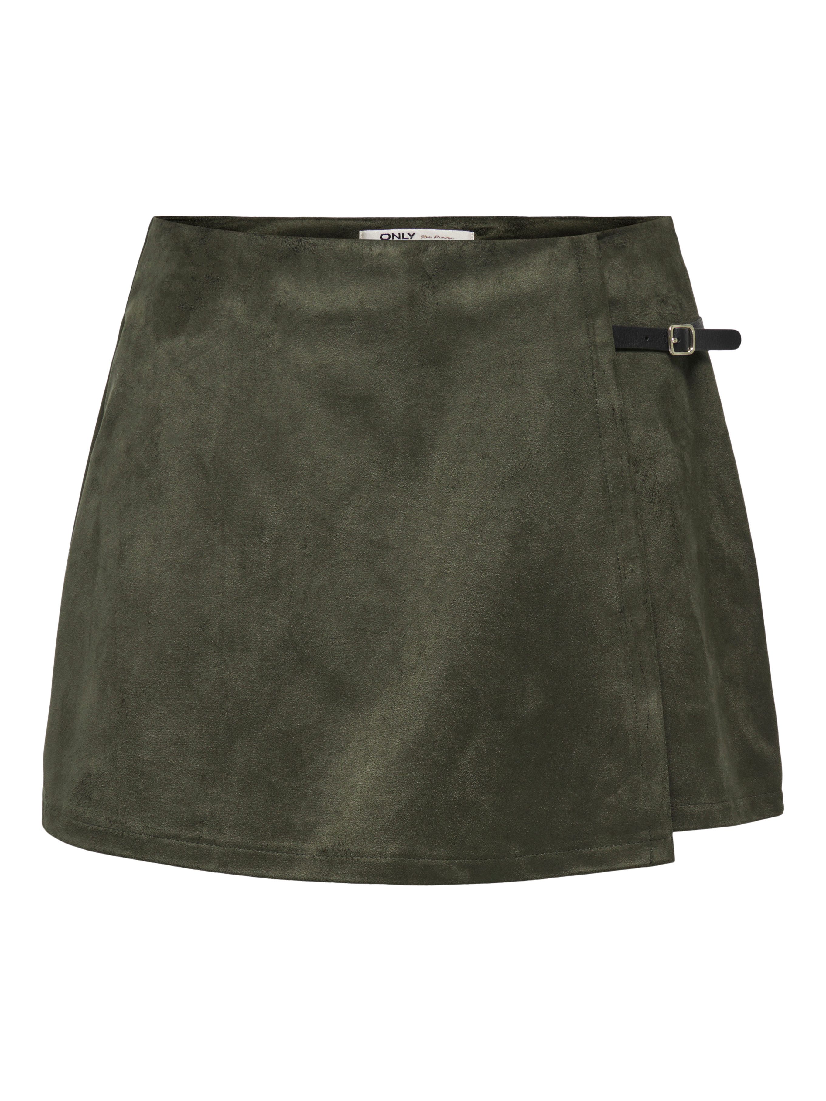 ONLY Hosenrock ONLTAVIA HW FAUX SUEDE SKORT PNT Materialmix, Wildlederimitat