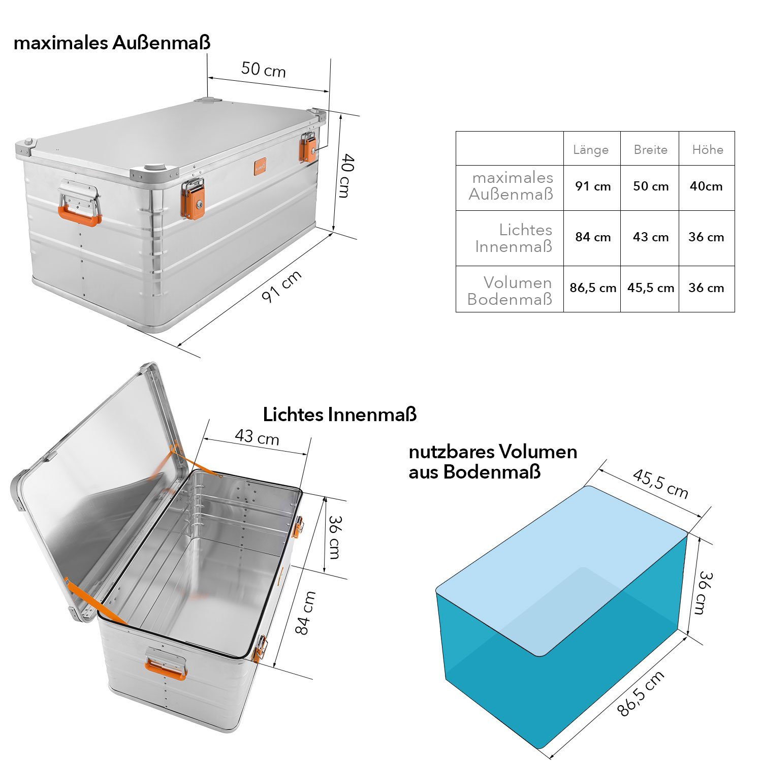 ALUBOX Aufbewahrungsbox mit Deckel und Stapelecken günstig online kaufen