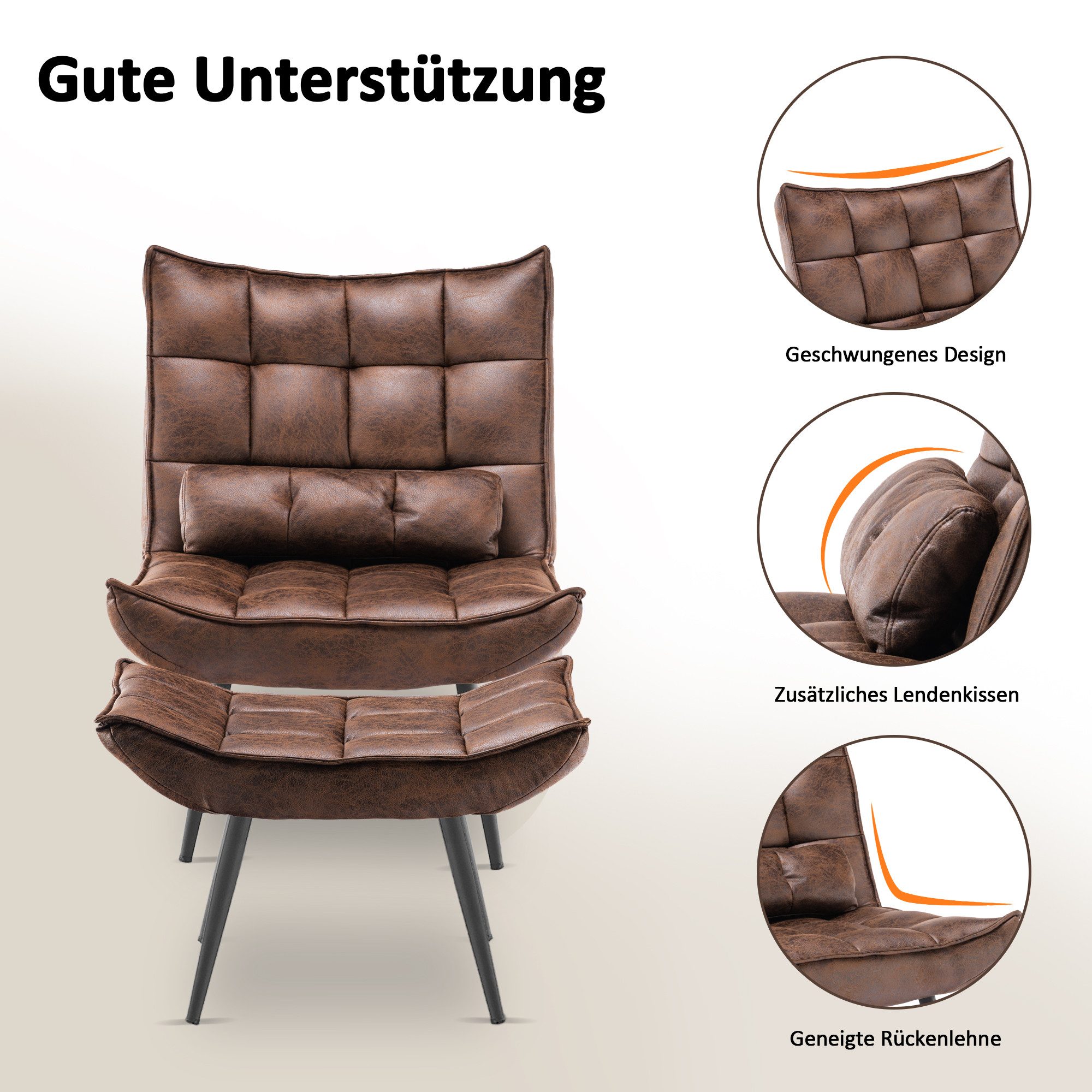 MCombo Relaxsessel MCombo Relaxsessel Lesesessel Loungesessel 4778/79, mit Relaxfunktion – Bild 5 von 5