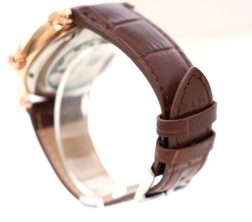 Rötting Design Automatikuhr Herrenuhr Automatikuhr offene Unruhe Lederarmband weißes Ziffernblatt, Tag/Nacht Phasen Anzeige