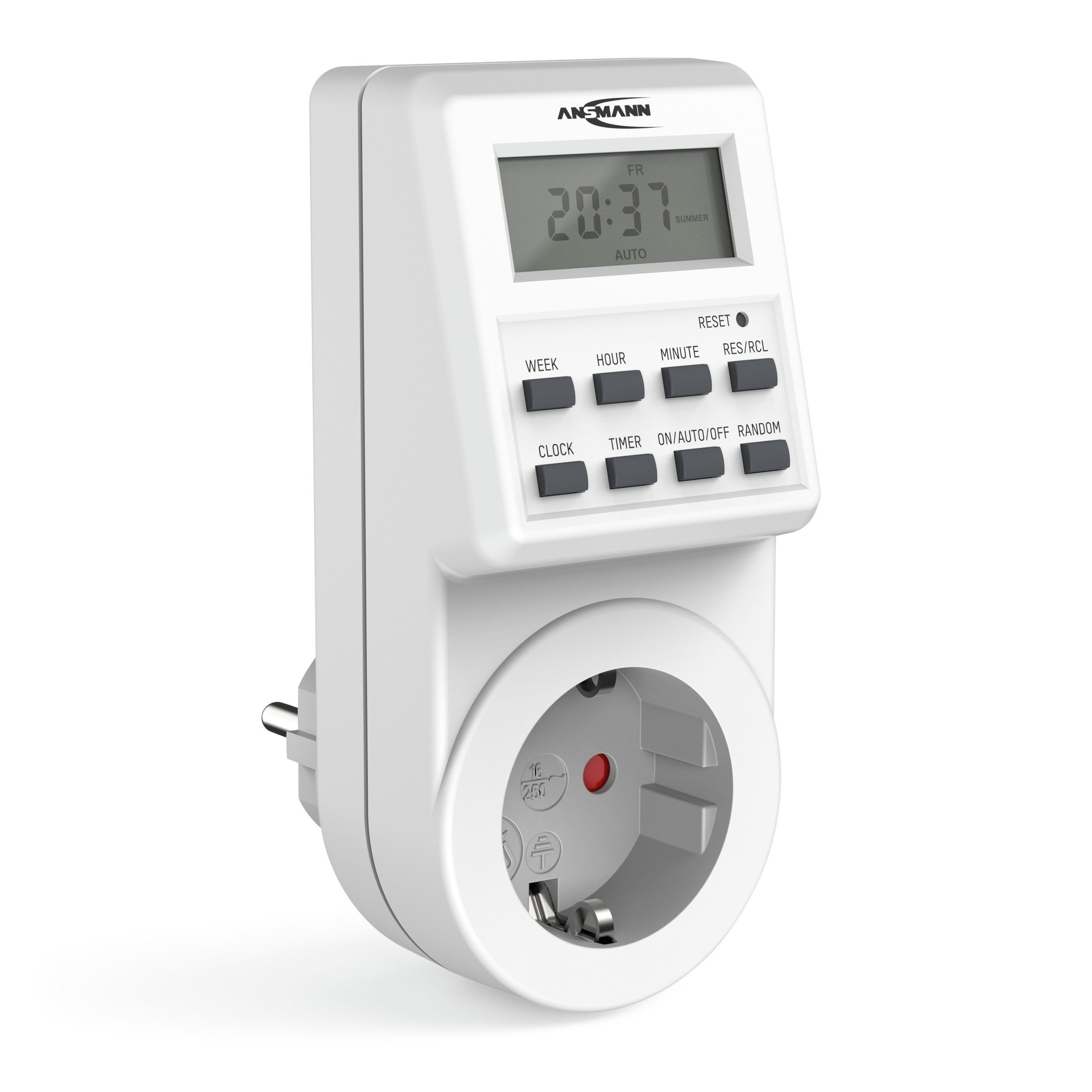 Funksteckdose Zeitschaltuhr AES6 individuell programmierbar mit LCD-Display