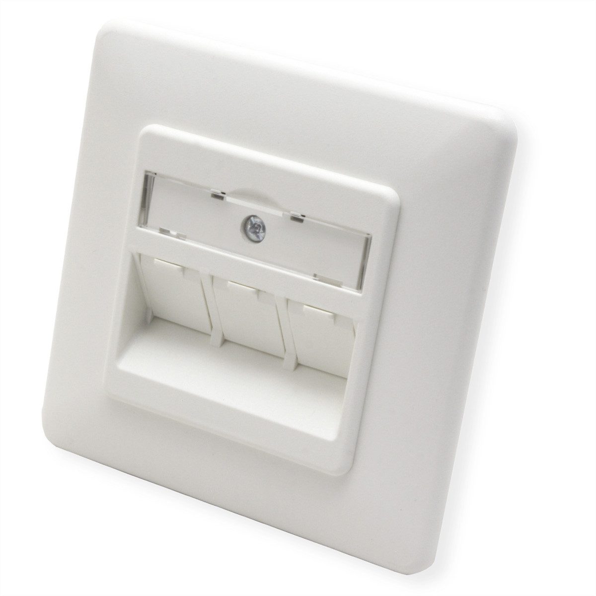 Metz Connect Keystone Anschlussdose UP 3 Port unbestückt reinweiß Netzwerk-Panel