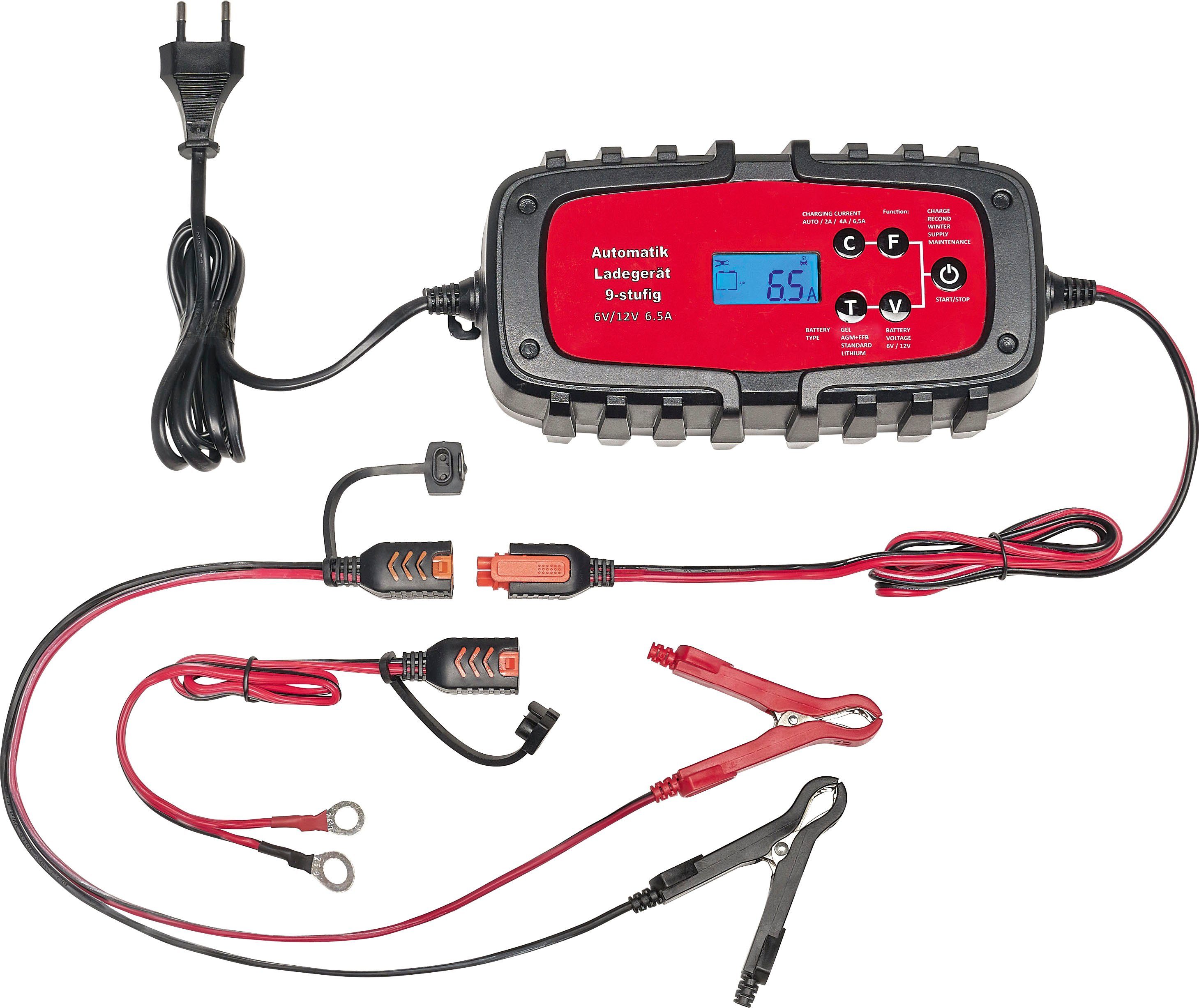 IWH (für LiFePO4) 6/12V, Blei-Säure-Batterien, GEL, von Arten alle AGM, Autobatterie-Ladegerät 6,5A, 075901 STD,