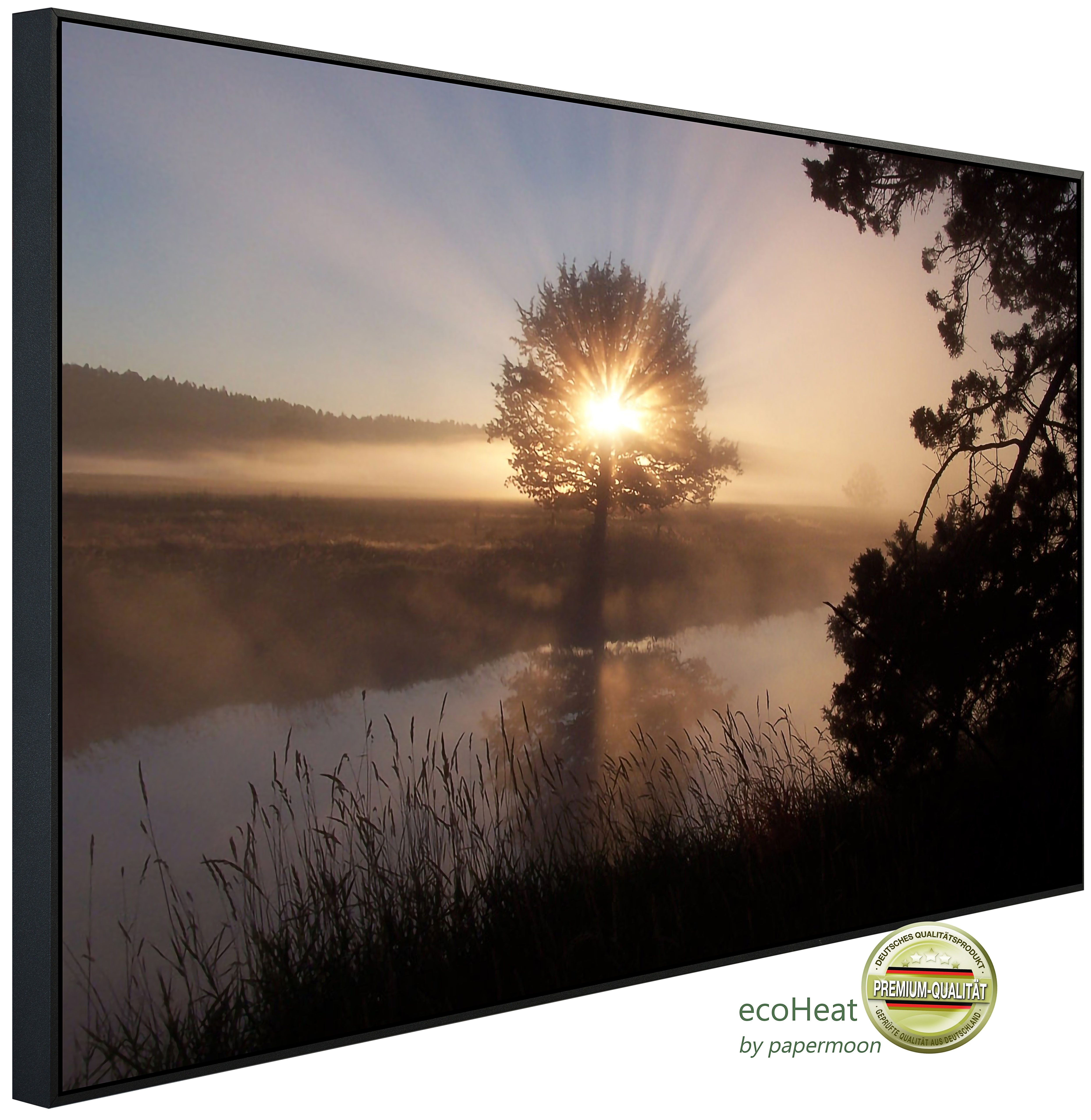 Papermoon Infrarotheizung INFRAROT-BILD-HEIZUNG, Fluss Sonnenaufgang, TÜV-Rheinland/GS zertifiziert, angenehme Strahlungswärme