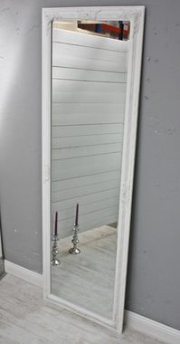 elbmöbel Wandspiegel Wandspiegel 187x62x7 vintage white, Spiegel: Wandspiegel 187x62x7 cm weiß Shabby Chic