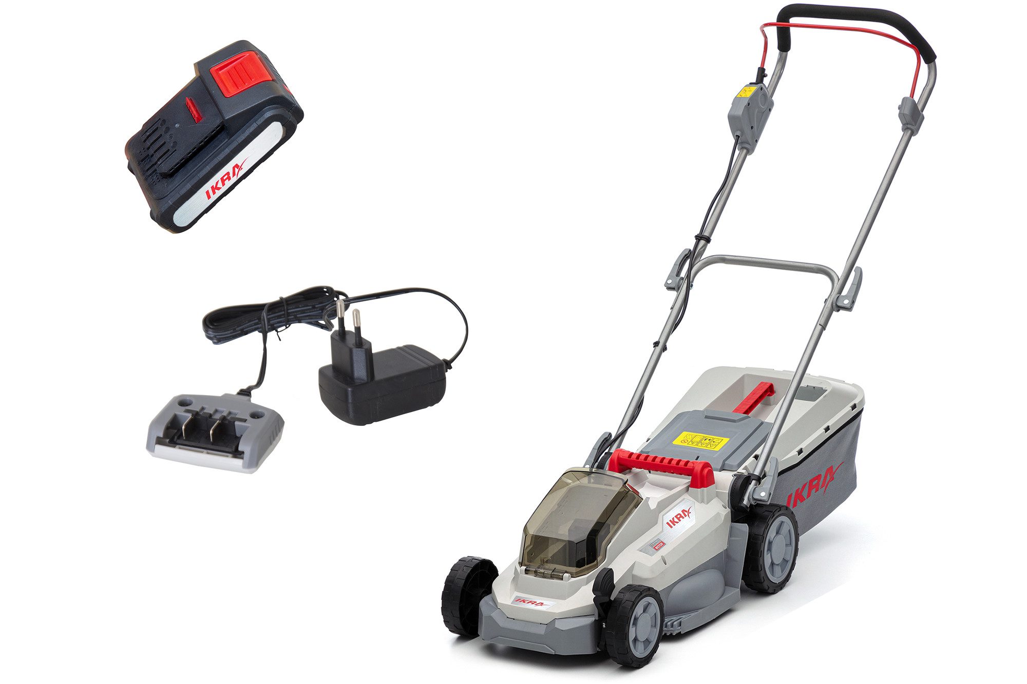 ikra GmbH Akkurasenmäher ICM 2033, 33 cm Schnittbreite, (1x Akku 20 V + 1x Ladergerät), 20V Akku - Rasenflächen bis zu 150 m²