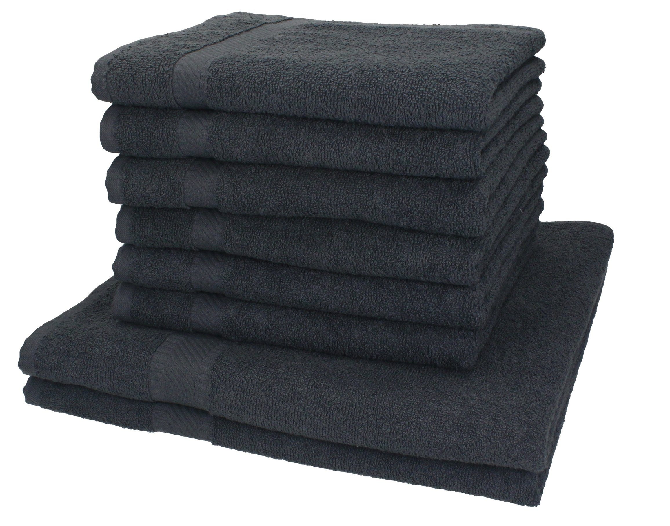 Betz Handtuch Set 8-tlg. Handtuch-Set Palermo Farbe anthrazit, 100% Baumwolle