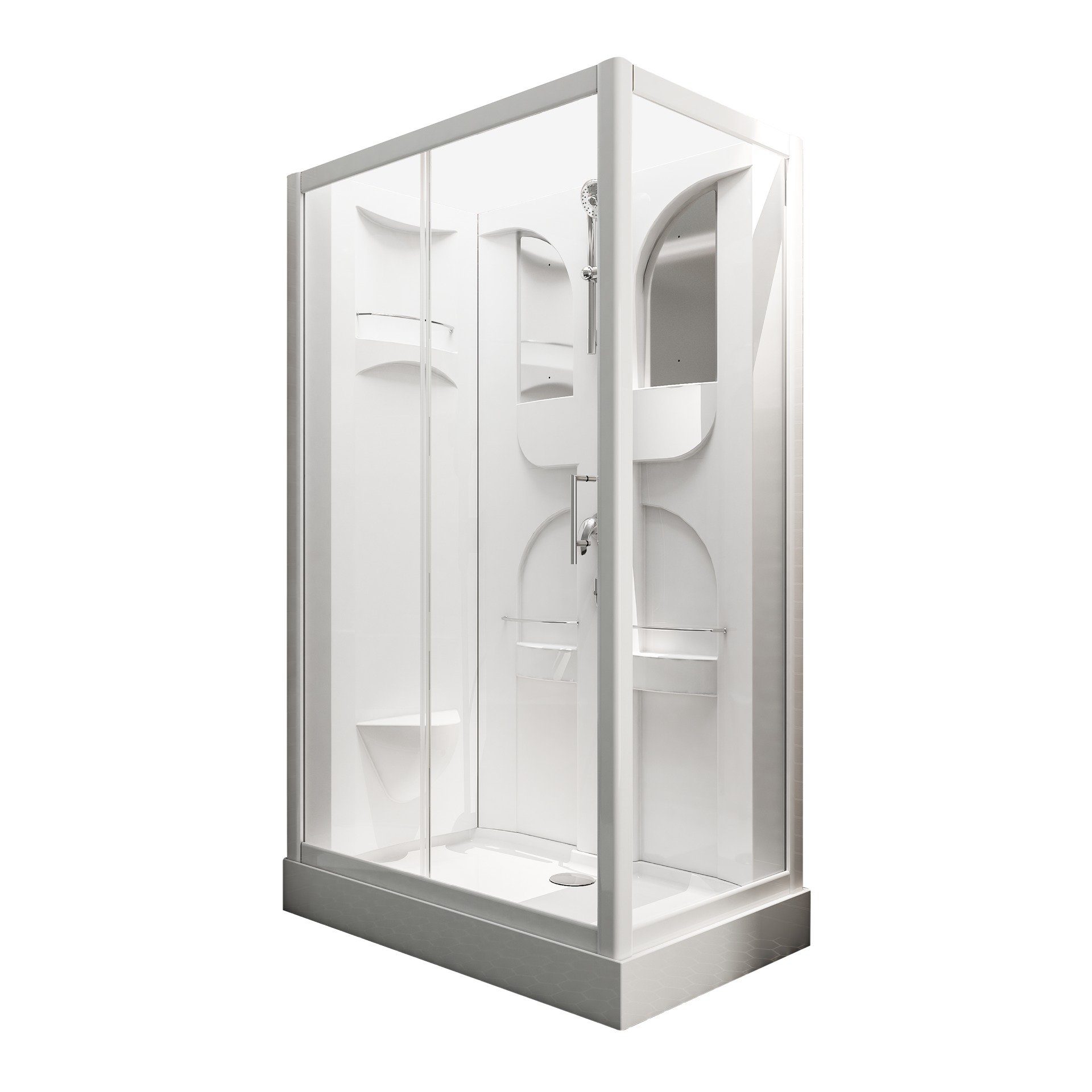 Schulte Komplettdusche Malta, BxT: 120x80 cm, 5 mm Sicherheitslglas, Komplett-Set, Eckdusche, Schiebetür