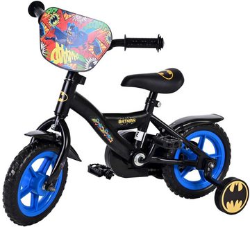 TPFSports Kinderfahrrad DC Batman 10 Zoll, 1 Gang, (Jungs Fahrrad - Rutschfeste Sicherheitsgriffe), Kinder Fahrrad 10 Zoll mit Stützräder Laufrad Jungen Kinderrad