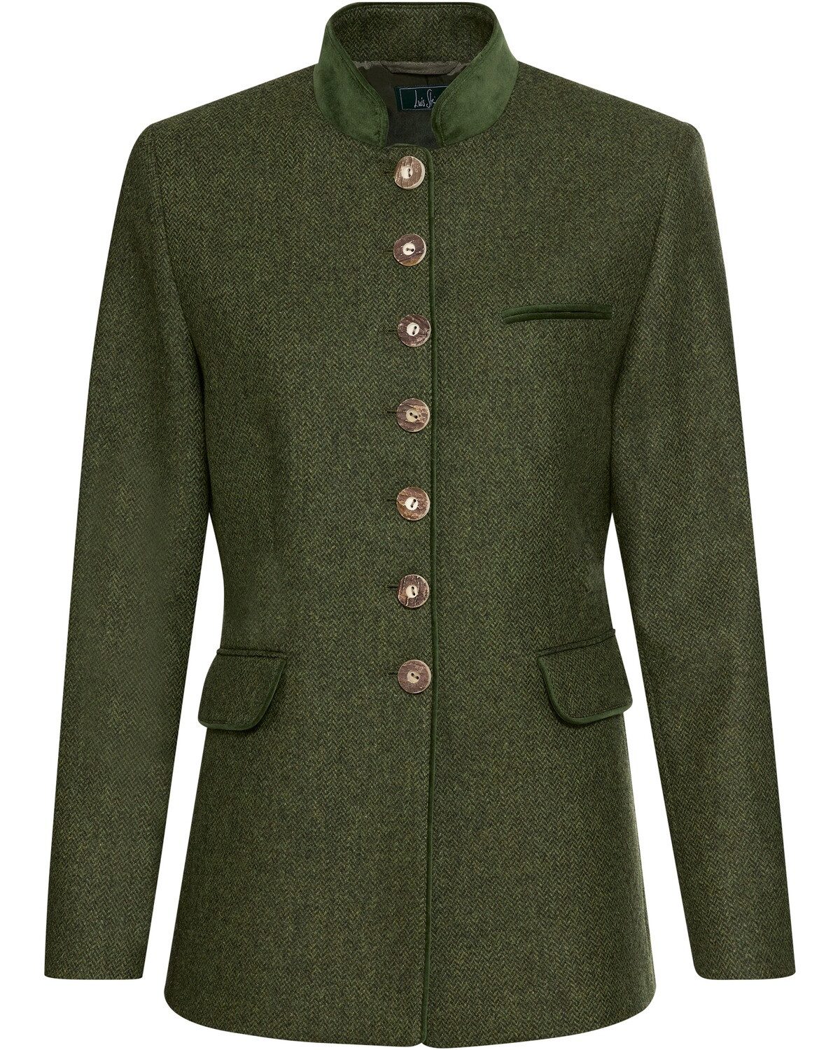 Luis Steindl Janker Stehkragenjacke aus Fischgrat-Tweed