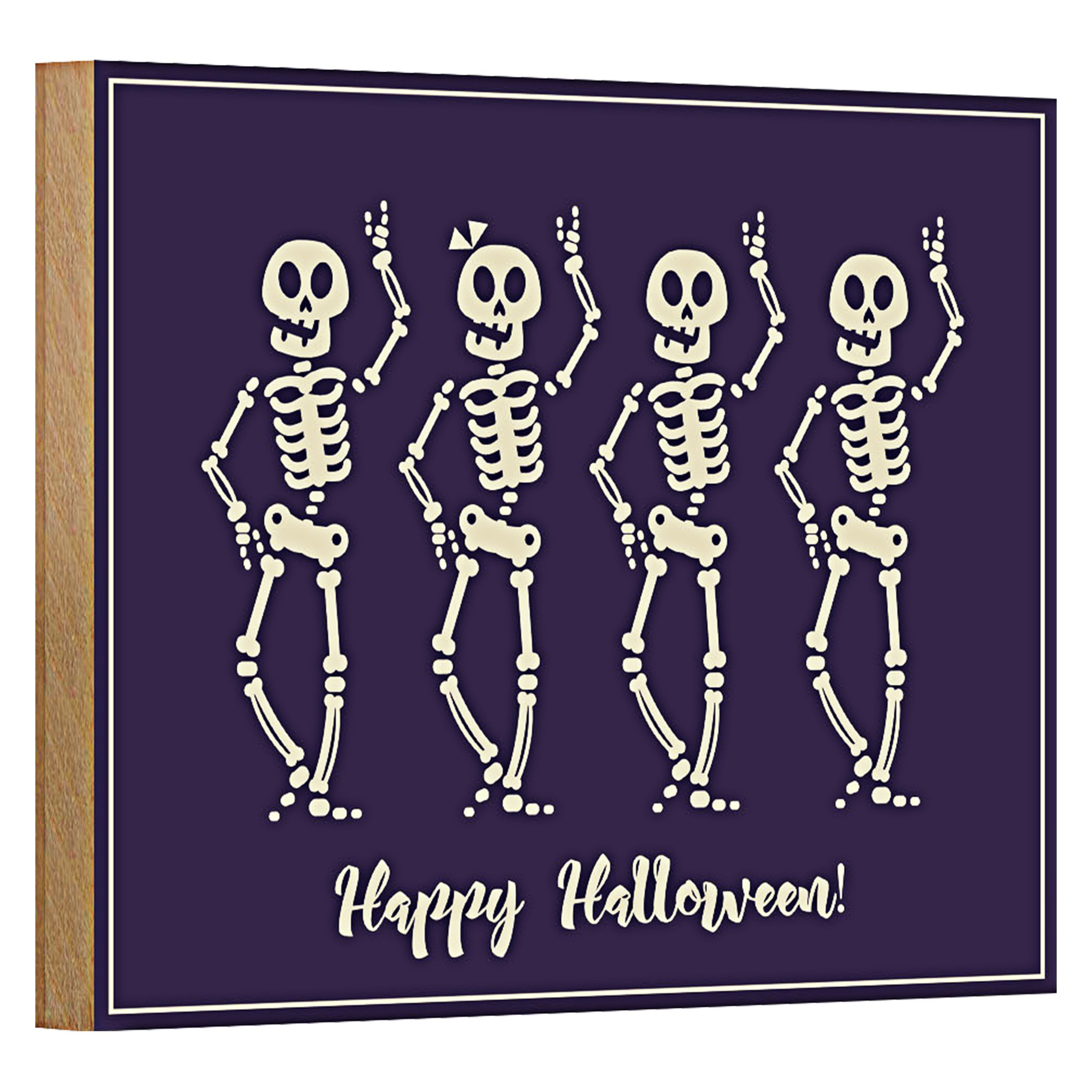 Roomando Holzbild Halloween 18x12cm Happy Halloween Fest
