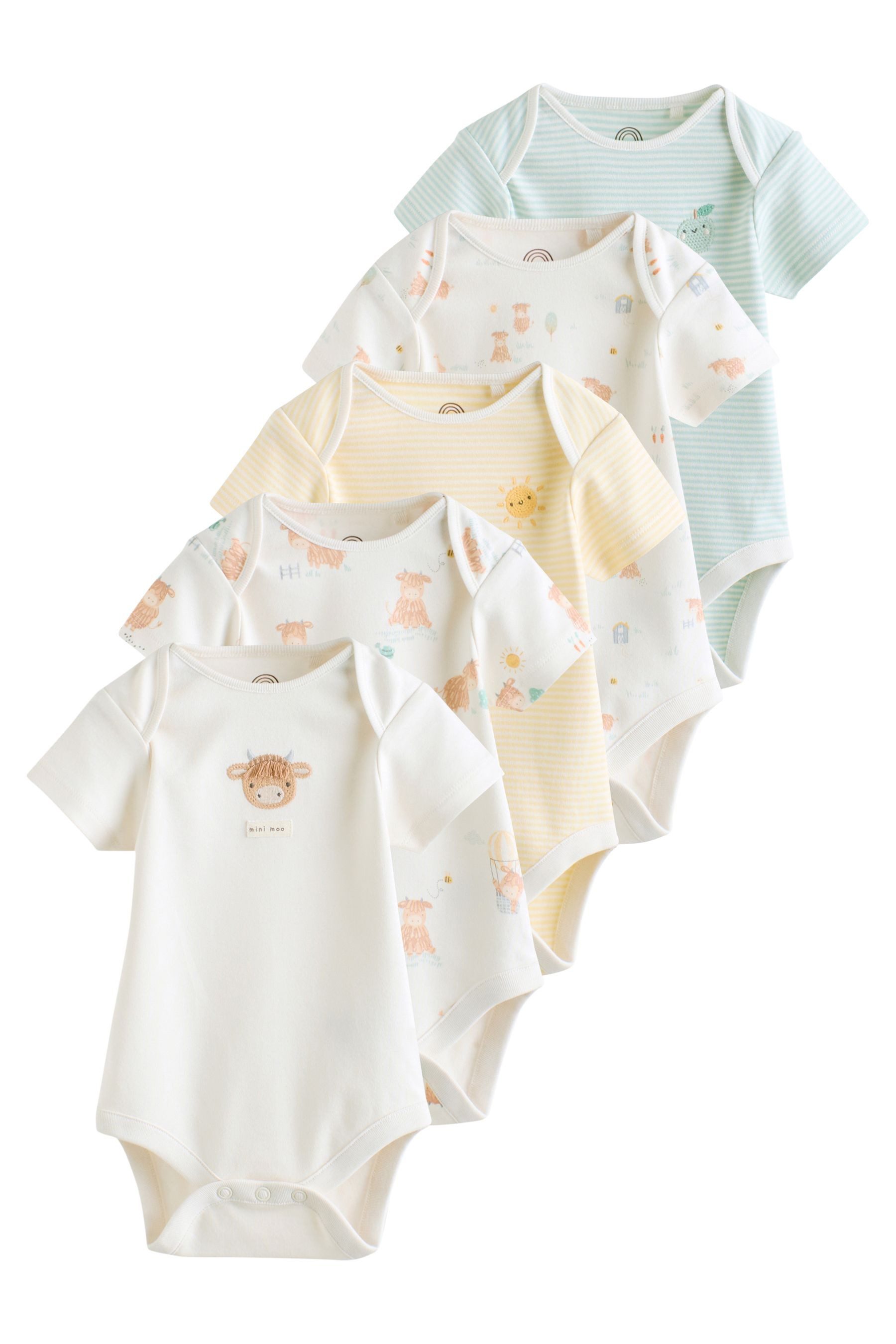 Kurzarmbody Kurzärmelige Baby Bodysuits im 5er-Pack