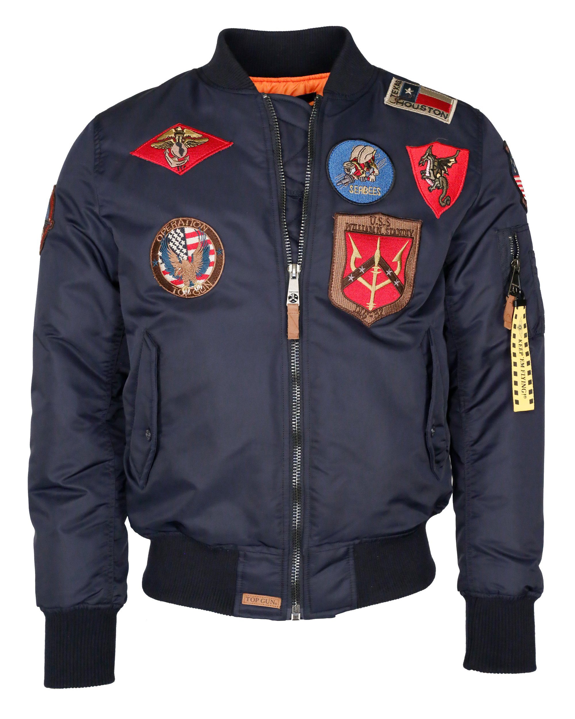 TOP mit Bomberjacke im Patches GUN navy TG20191053 Pilotenstil