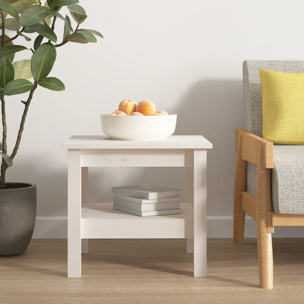furnicato Couchtisch Weiß 45x45x40 cm Massivholz günstig online kaufen
