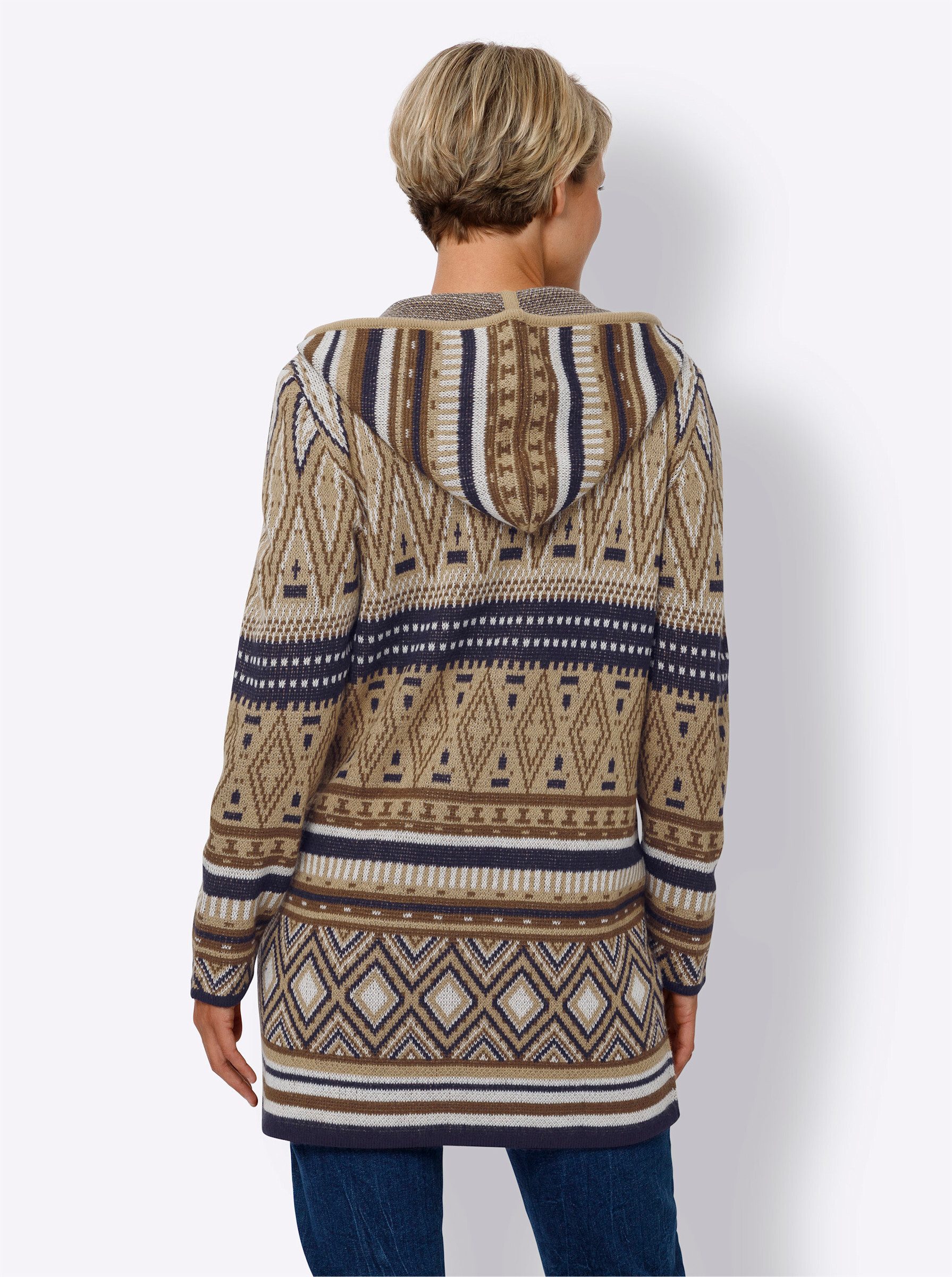 Sieh an! Strickjacke Strickjacke Langarm Jacquard günstig online kaufen