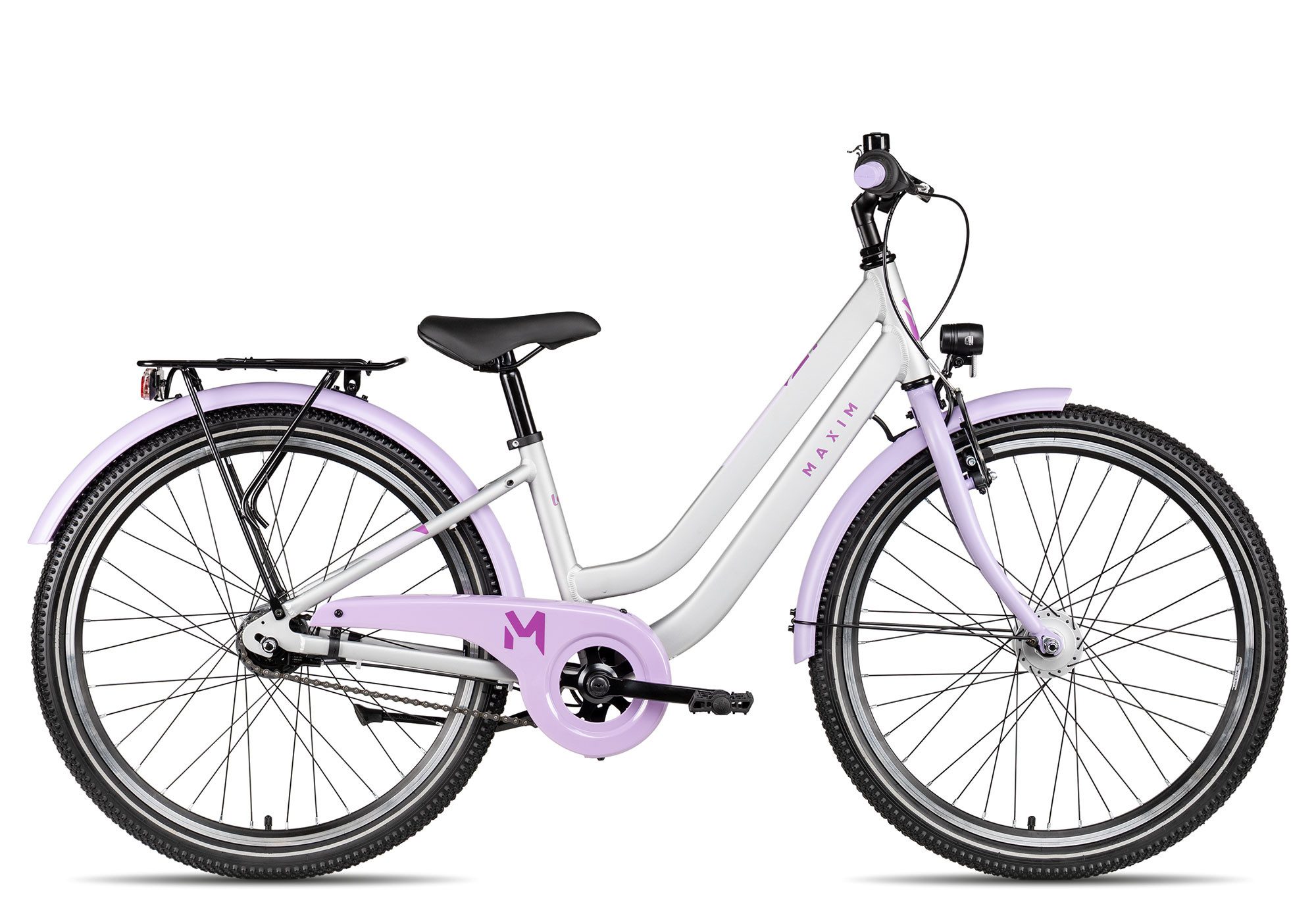 Maxim Kinderfahrrad Maxim Luna 24-7 Nexus, 7 Gang Shimano Nexus SG-C3000-7C Schaltwerk, Nabenschaltung Rücktritt, Straßenausstattung violett/rosa