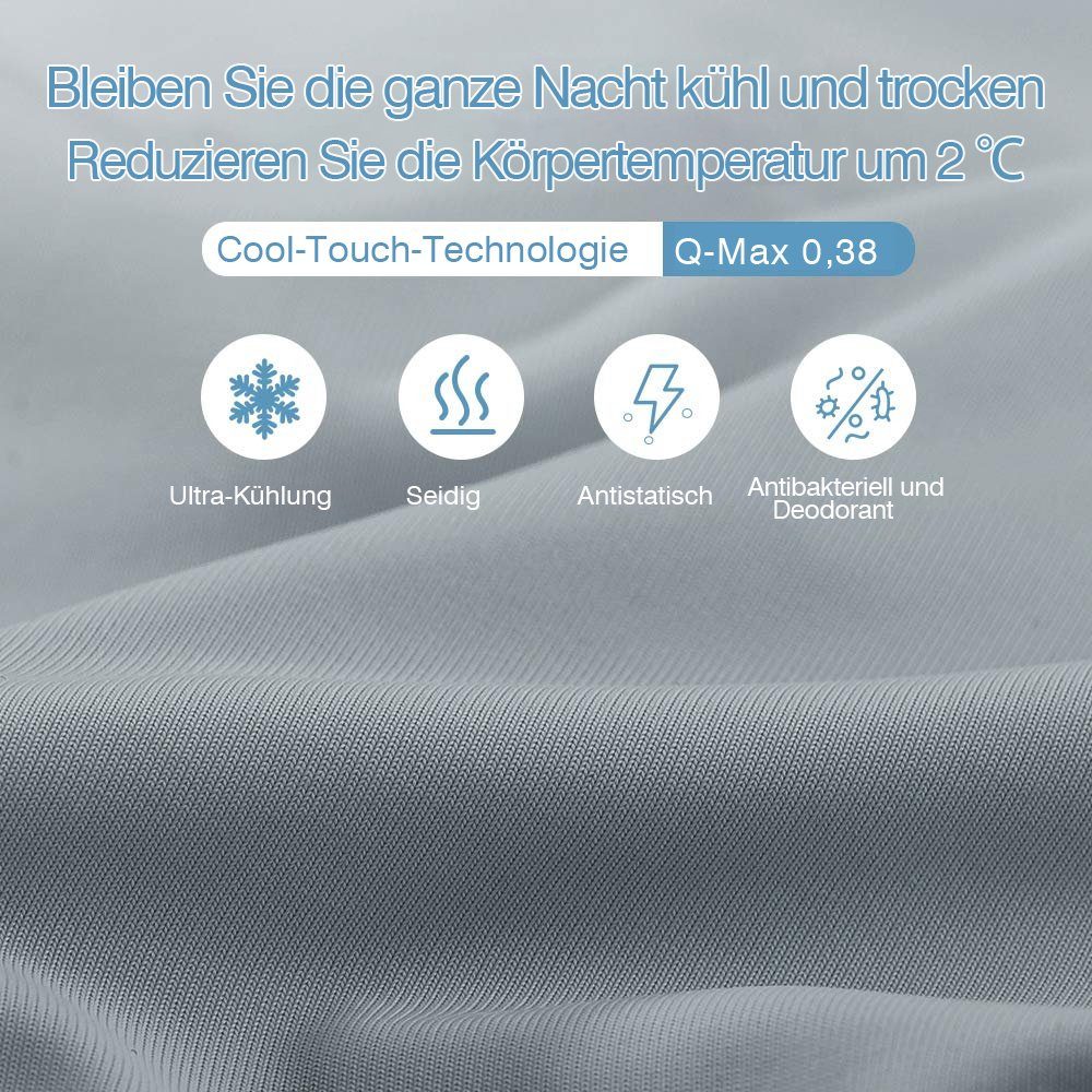Elegear Kissenhüllen Kissenbezug 2 PCS Cooling Kissenhüllen, 40x80/80x80CM Kopfkissenbezug, Q-Max> 0,38, Super Weiche Pillowcase mit Arc-Chill Kühlfasern