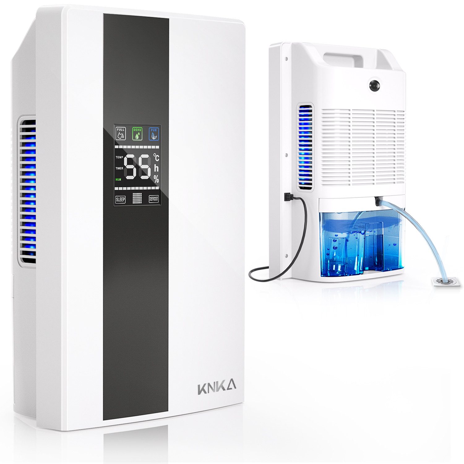 KNKA Luftentfeuchter DHO5 Raumentfeuchter, für 30 m³ Räume, Entfeuchtung 1.47 l/Tag, Tank 2200 l, Luftentfeuchter Elektrisch mit Automatischer Abschaltung und Abtauen