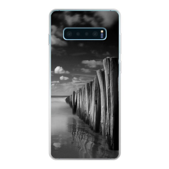 MuchoWow Handyhülle Stürmisches Wetter Schwarz-Weiß-Fotodruck Phone Case Handyhülle Samsung Galaxy S10 Lite Silikon Schutzhülle