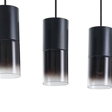 Lindby Hängeleuchte Berral, dimmbar, Leuchtmittel nicht inklusive, Modern, Aluminium, Glas, Schwarz, rauchgrau, 4 flammig, E27