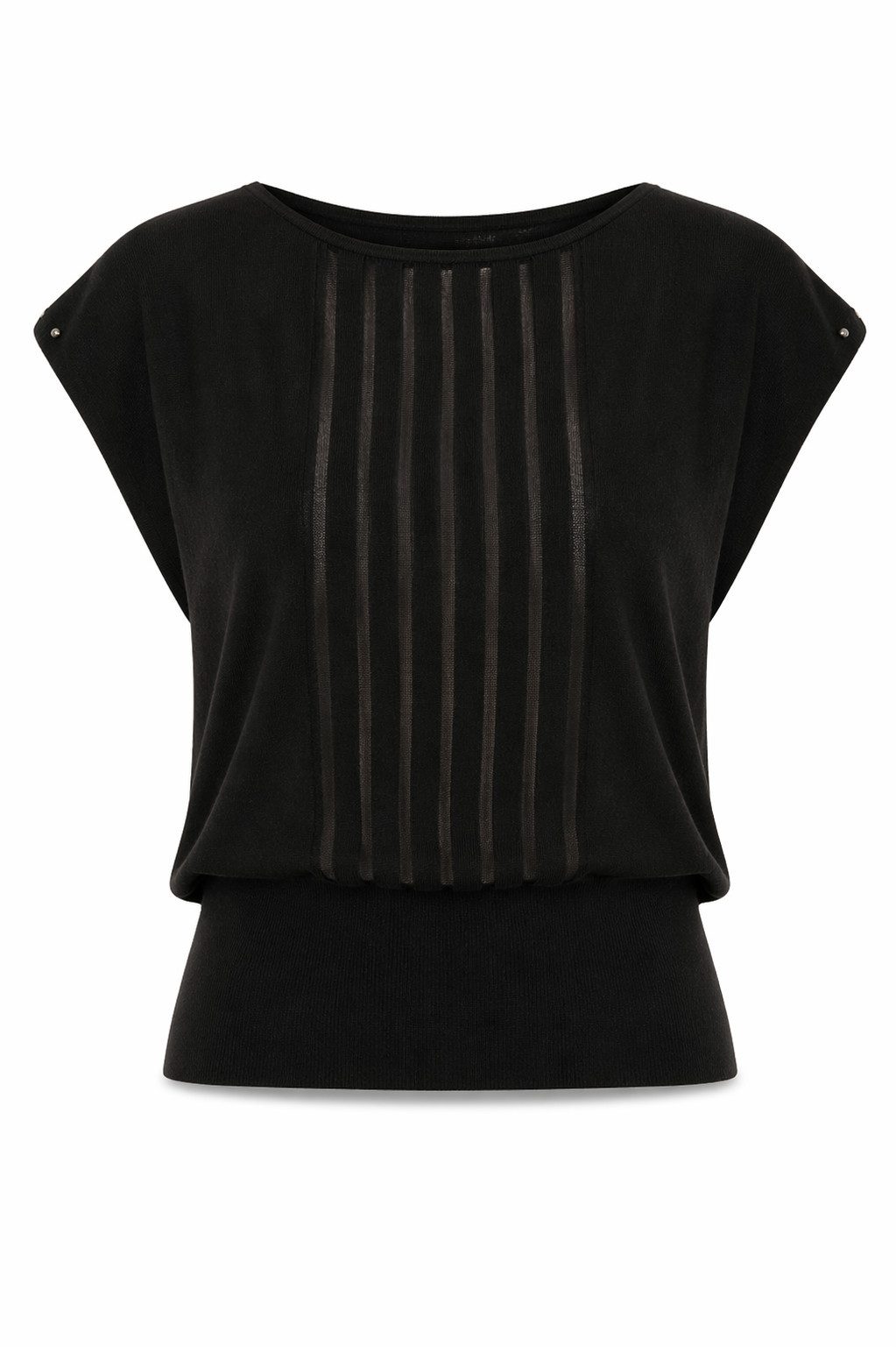 Freeman T. Porter Kurzarmpullover Preel Kurzarm Bluse - leichter Pullunder - Mesh - schwarz