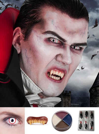 Maskworld Theaterschminke Make-up Set Vampir, Halloween Schminkset mit perfekt abgestimmten Komponenten