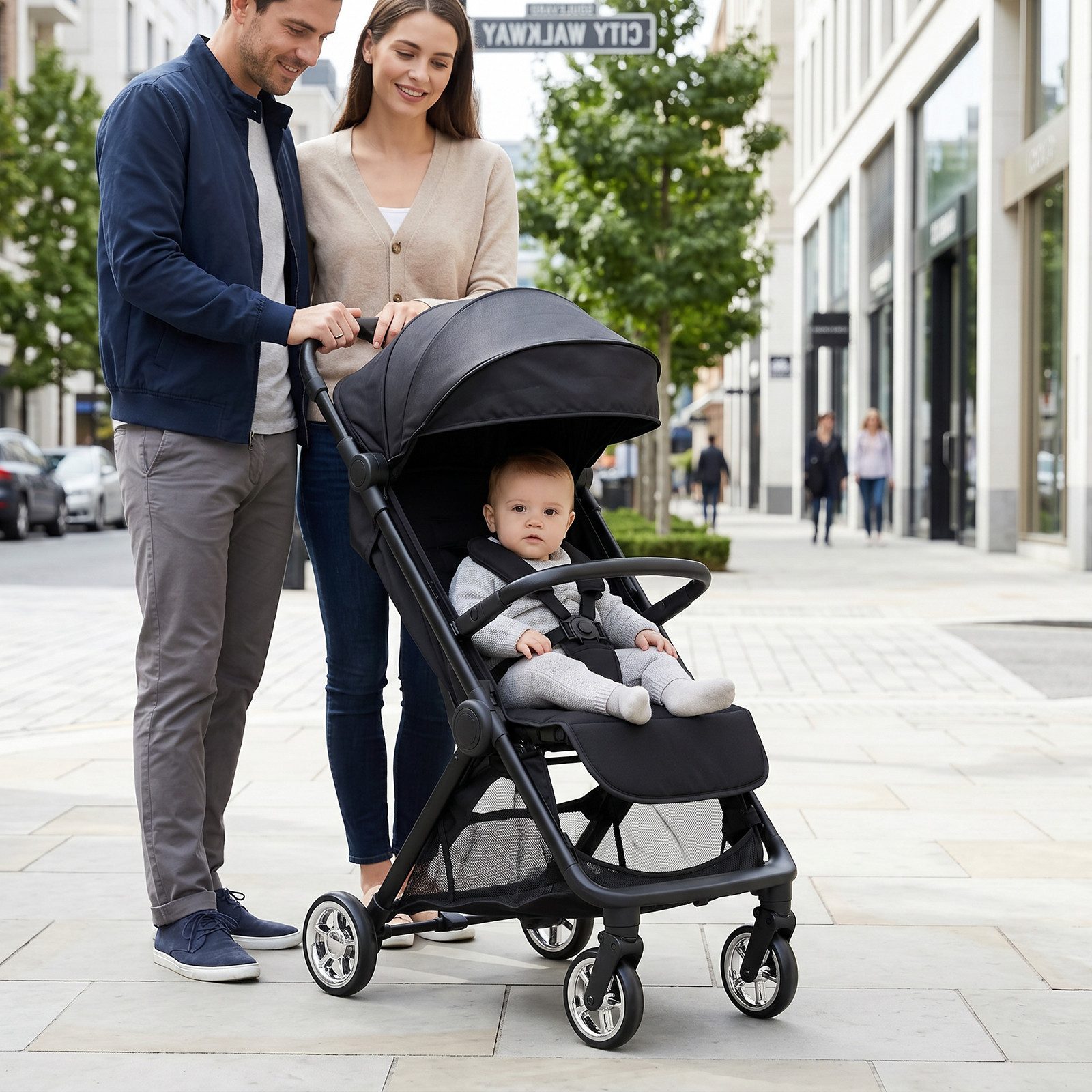 oyajia Kinder-Buggy Reisebuggy, kompakt faltbar, 0–4 Jahre, (Stadt-Buggy, Reisebuggy, faltbar), Zusammenklappen mit einer Hand, Liegeposition