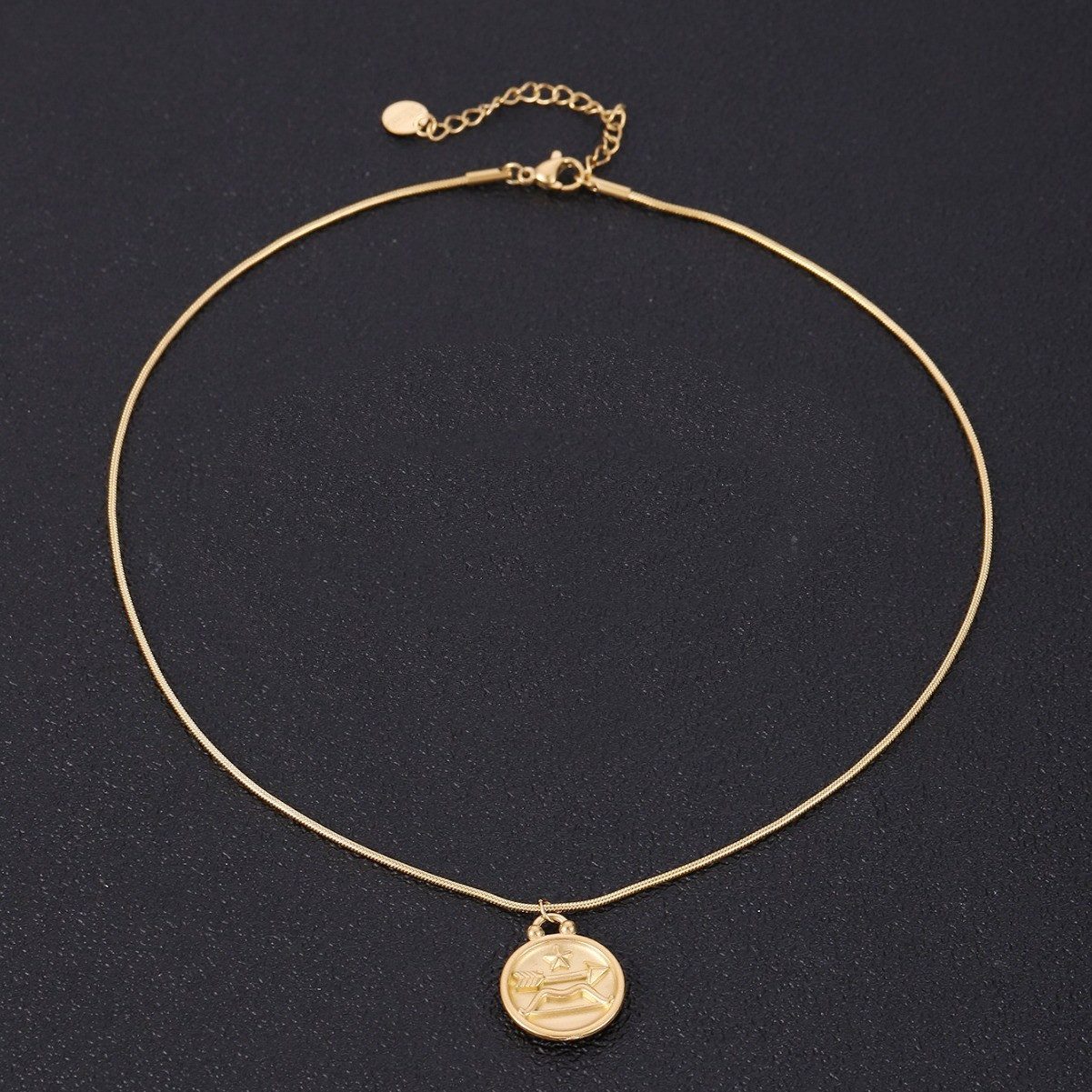 KARMA Kette mit Anhänger Halskette Sternzeichen Anhänger Gold Edelstahl (Ed günstig online kaufen
