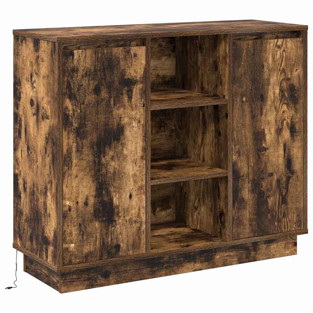 vidaXL Badezimmerspiegelschrank Sideboard Geräucherte Eiche 90 günstig online kaufen