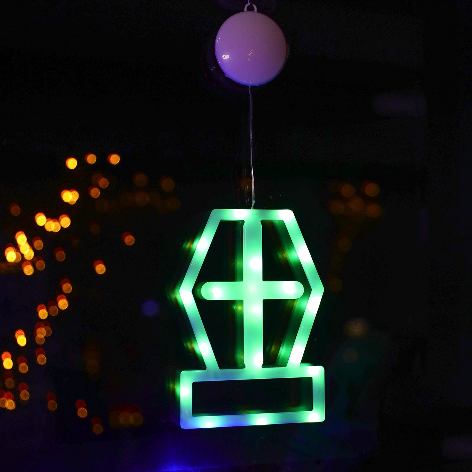 Qualra LED Nachtlicht Halloween LED Kürbis Lichterketten Hängend Party Innen Fenster Deko, Batteriebetrieben