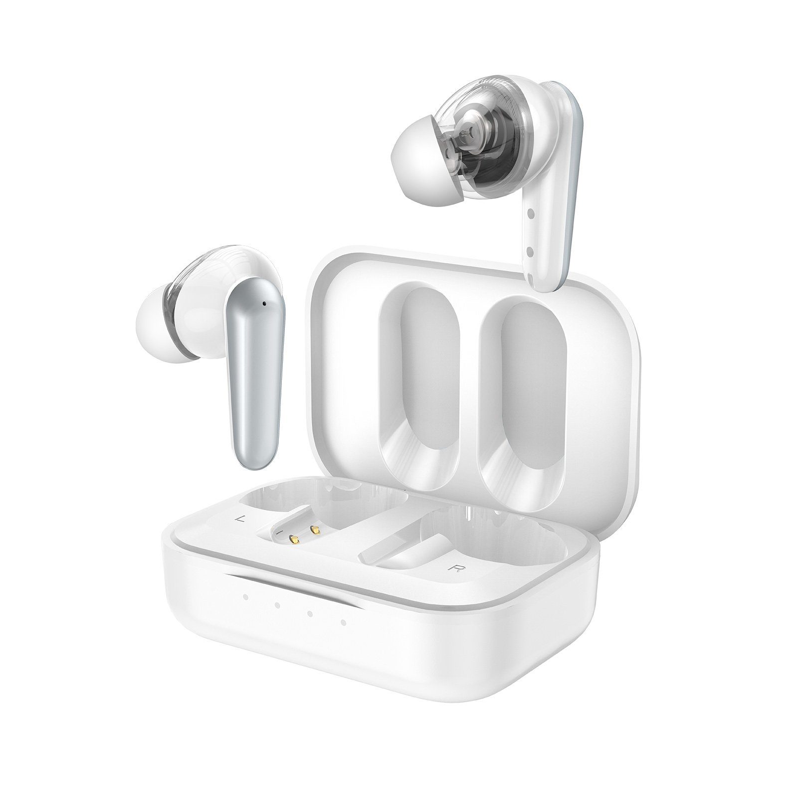 RIVERSONG True Sound Kopfhörer Bluetooth Wireless Weiß wireless In-Ear-Kopfhörer (Leichtes und kompaktes Design, Angenehmer Tragekomfort, HD-Klang, Touch-Steuerung, Stabile BT5.0-Verbindung, In Ear Kopfhörer Bluetooth - Kopfhörer HD-Klang)