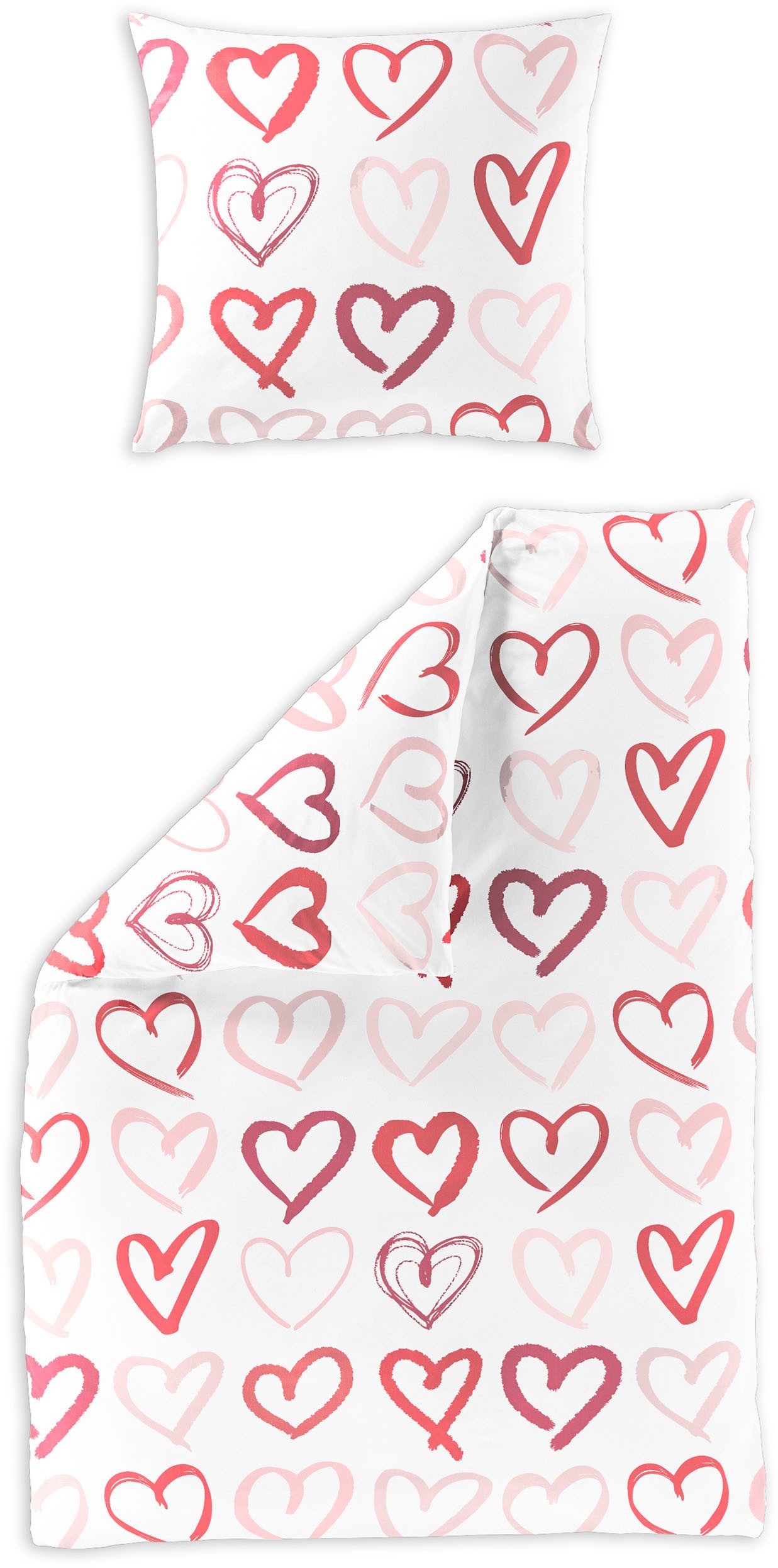 BIERBAUM Bettwäsche Bettwäsche 4145, Mako-Satin, 2 teilig, Mako-Satin, 100 % Baumwolle, pflegeleicht, seidig glänzend