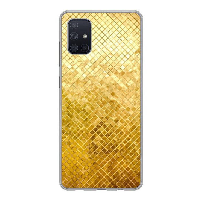 MuchoWow Handyhülle Goldener Glitzer-Hintergrund Phone Case Handyhülle Samsung Galaxy A71 Silikon Schutzhülle