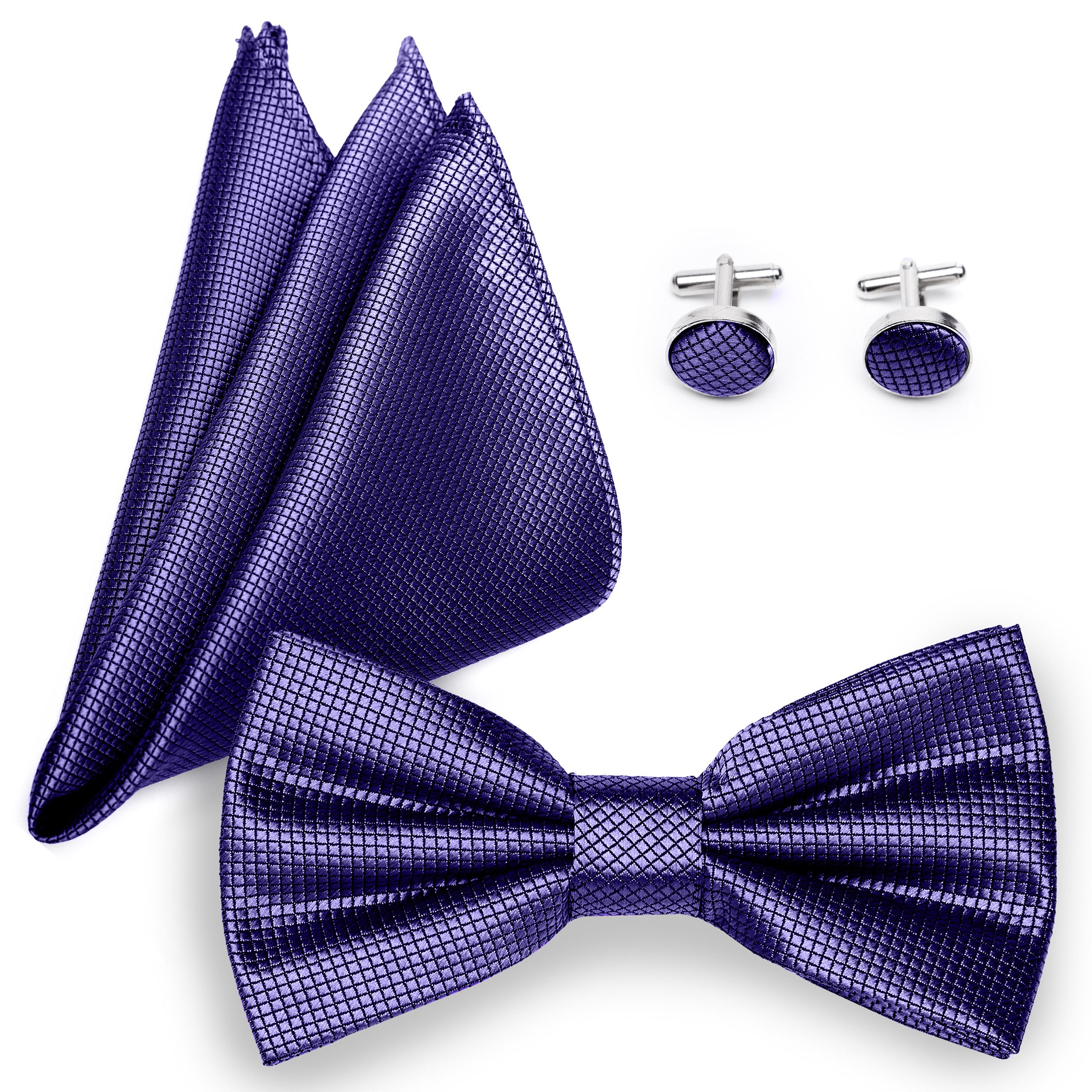 Ladeheid Fliege Einstecktuch Set Herren inkl. Manschettenknöpfe SETBHC 12cm günstig online kaufen