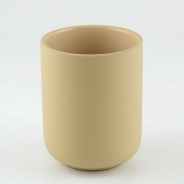 Zone Denmark Zahnputzbecher ZONE Zahnbürstenbecher UME Beige Keramik mit Soft-Touch ca 10,3 cm H, (Stück)