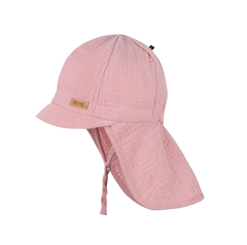 pure pure by BAUER Erstlingsmütze PurePure Kids Nackenschutz mauve