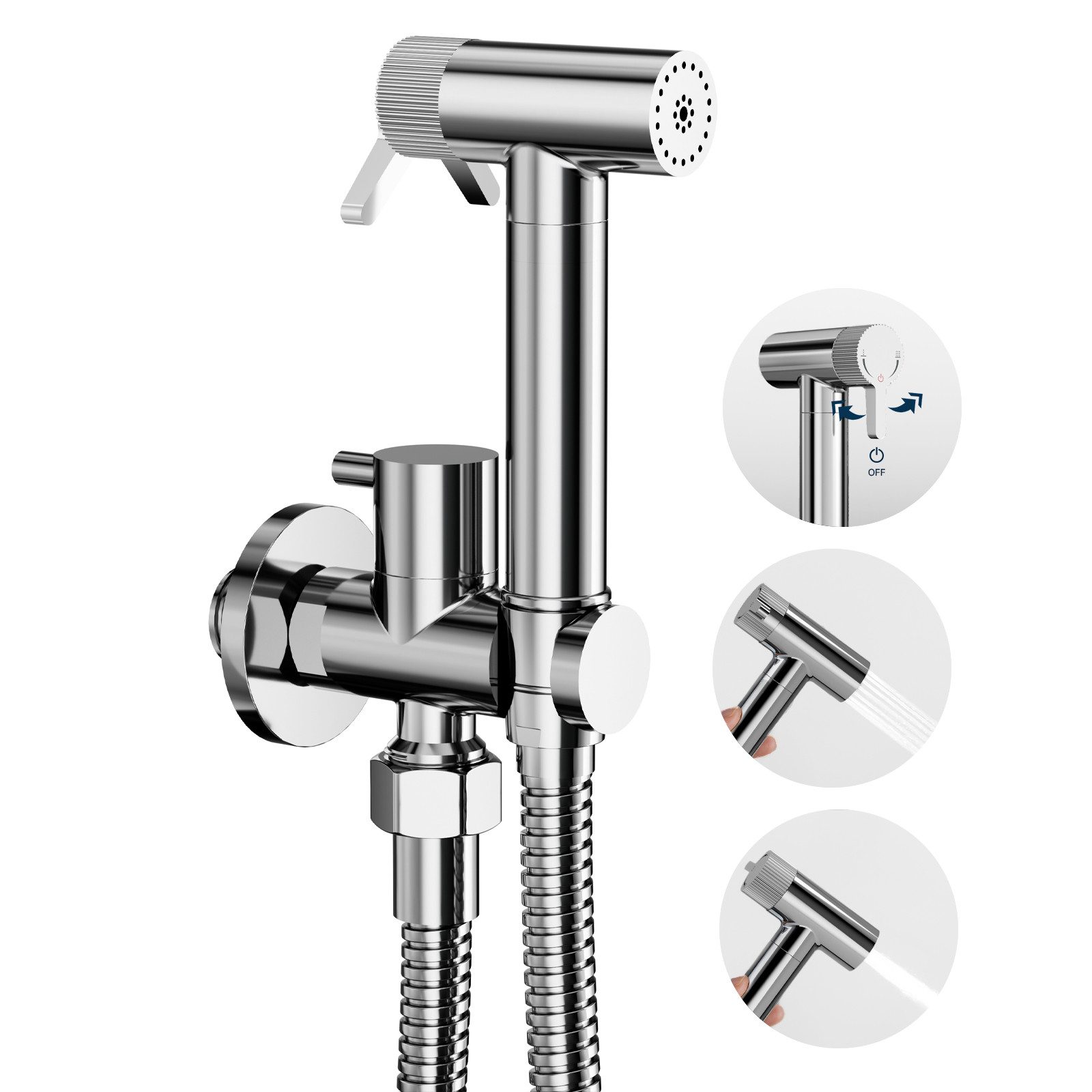 Oihpaw Handbrause Bidet handbrause 2 Modi Kein Drücken Erforderlich toiletten dusche, (1-tlg)
