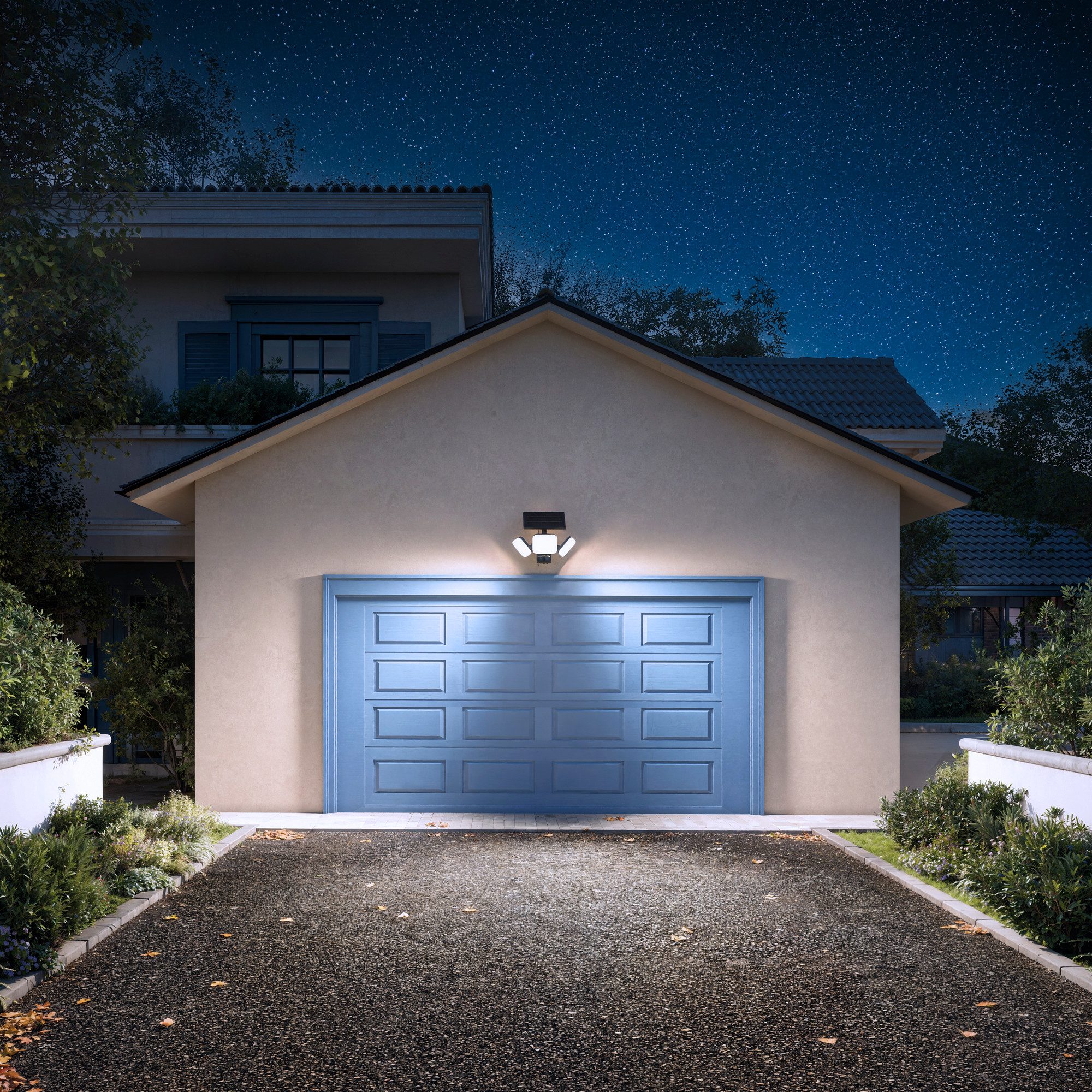 Philips LED Flutlichtstrahler Outdoor Ultra-Efficient Solar Zyren Sicherheitslicht, Abschaltautomatik, Bewegungsmelder, Tageslichtsensor, LED fest integriert, Kaltweiß, Tageslicht- und Bewegungssensor, 4000 Lumen