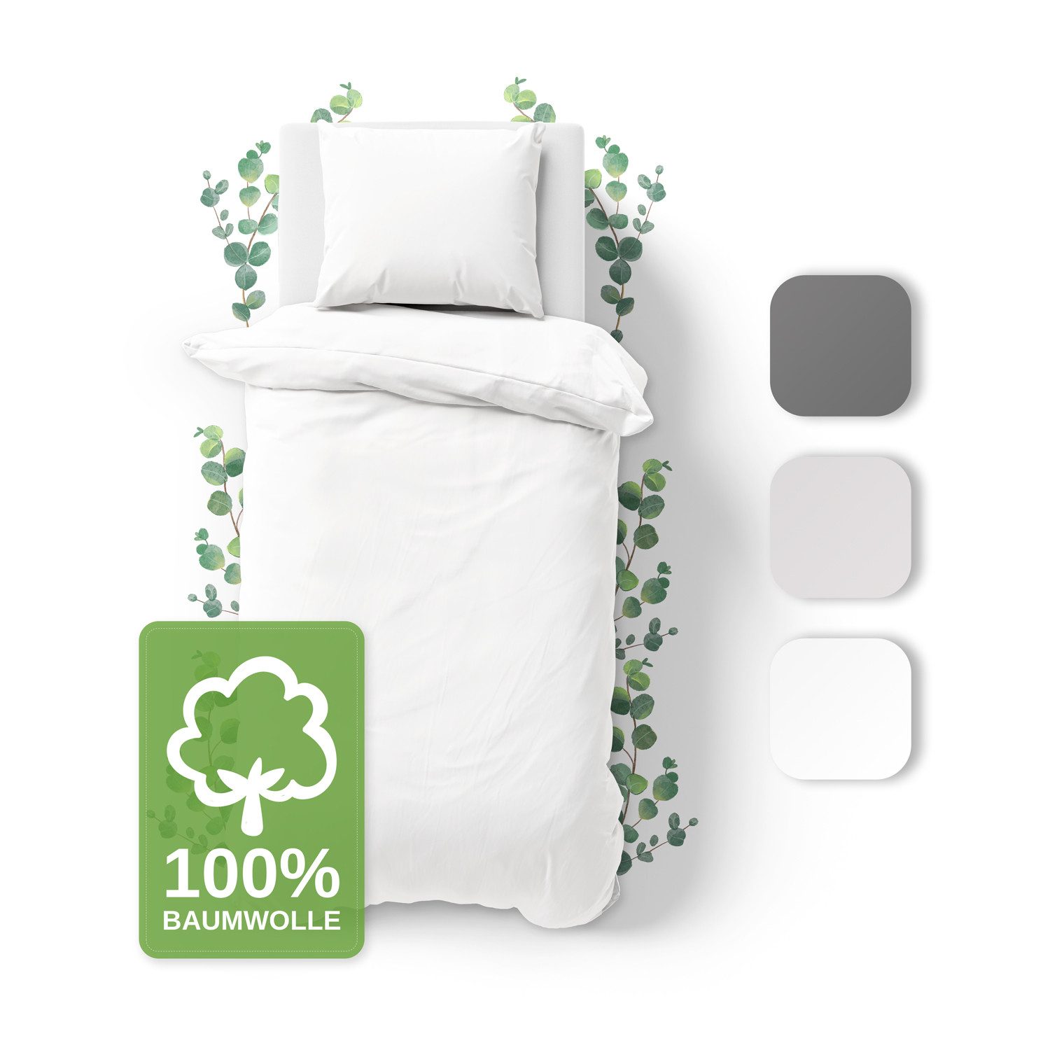 Jacobson Bettwäsche Set - 100% Baumwolle, Perkal, 2 teilig, Erhältlich in d günstig online kaufen